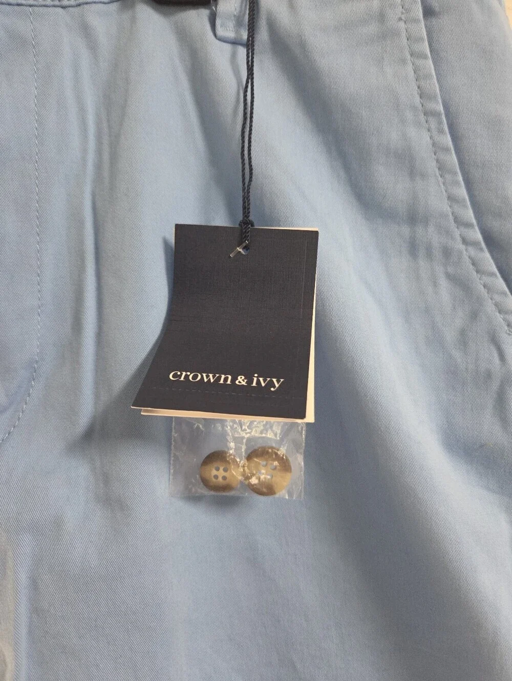 NWT Men's crown & ivy Pale Blue Flat-Front Shorts Size 36